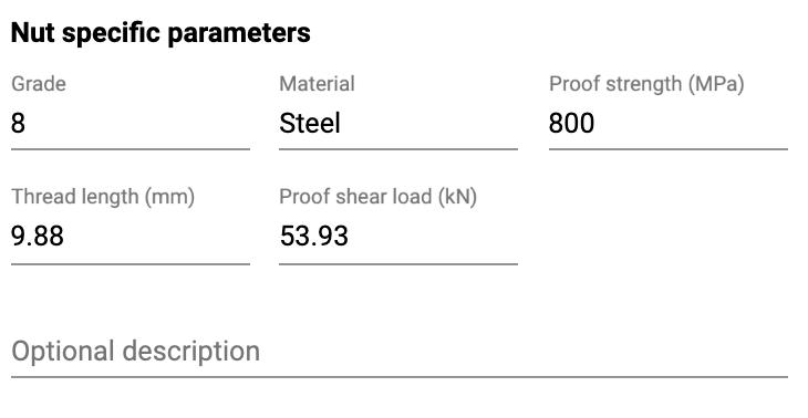 nut speciffic pparameter